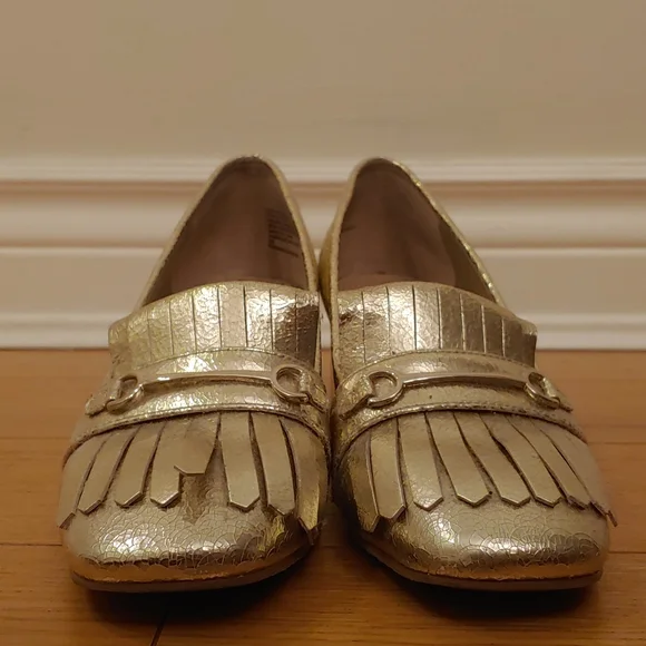 Gold Women's Loafers - Picture 1 of 7